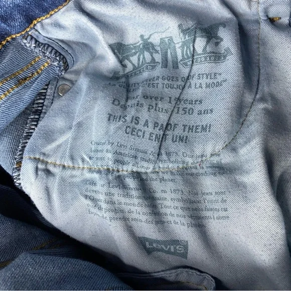 Levis Jeans Mens 34x30 Blue 514 Straight Leg Fit Workwear Mid Wash Stretch Denim - Picture 6 of 10